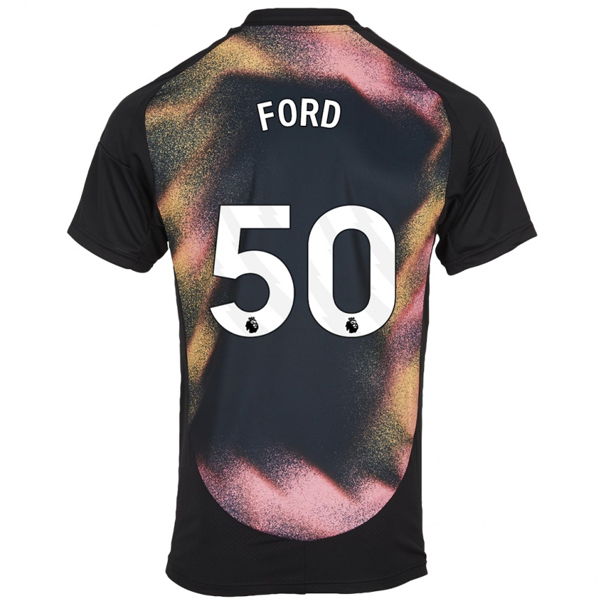 Kids Football Harvey Godsmark-Ford #50 Black White Away Jersey 2024/25 T-Shirt Nz