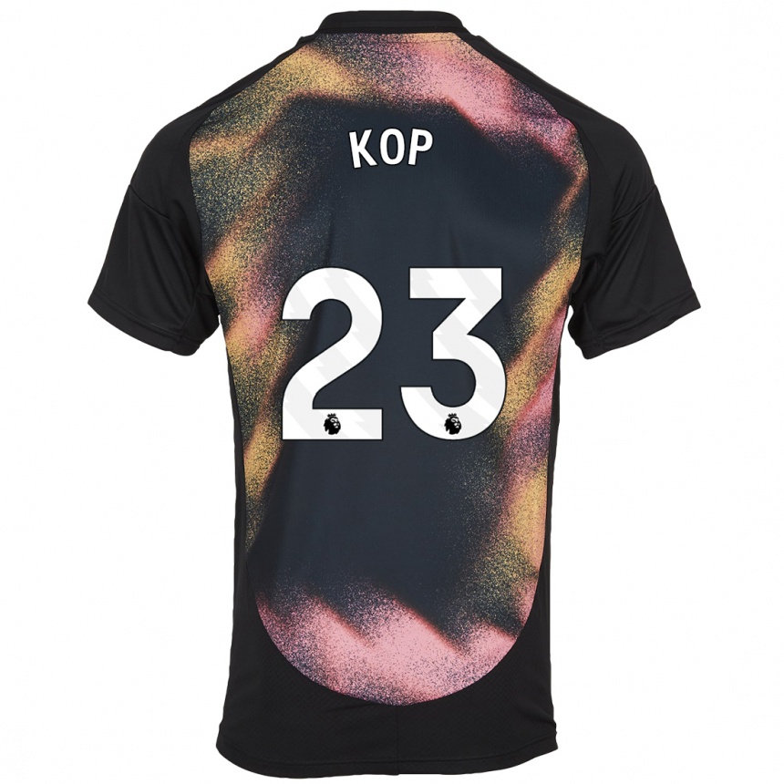 Kids Football Lize Kop #23 Black White Away Jersey 2024/25 T-Shirt Nz