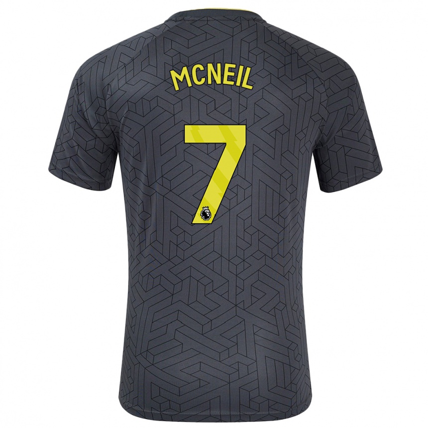 Kids Football Dwight Mcneil #7 Black Yellow Away Jersey 2024/25 T-Shirt Nz