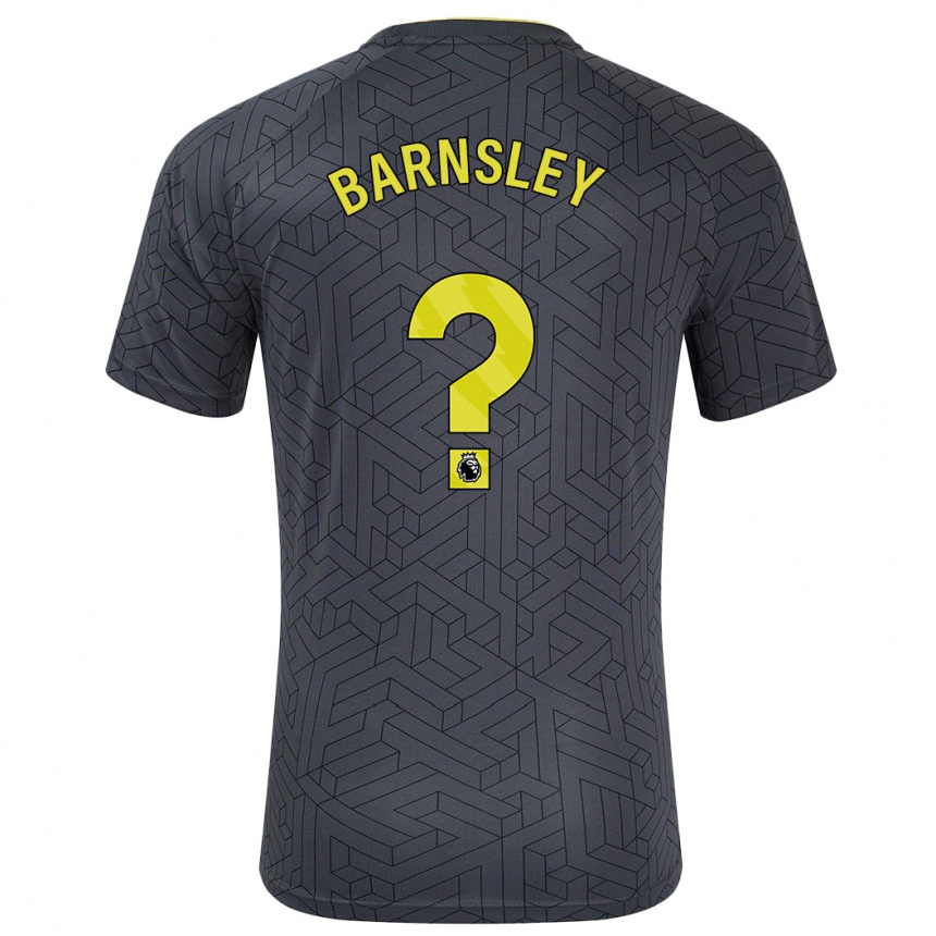 Kids Football Fraser Barnsley #0 Black Yellow Away Jersey 2024/25 T-Shirt Nz