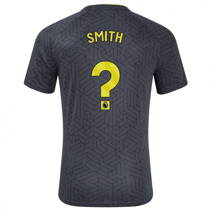 Kids Football Odin Samuels-Smith #0 Black Yellow Away Jersey 2024/25 T-Shirt Nz