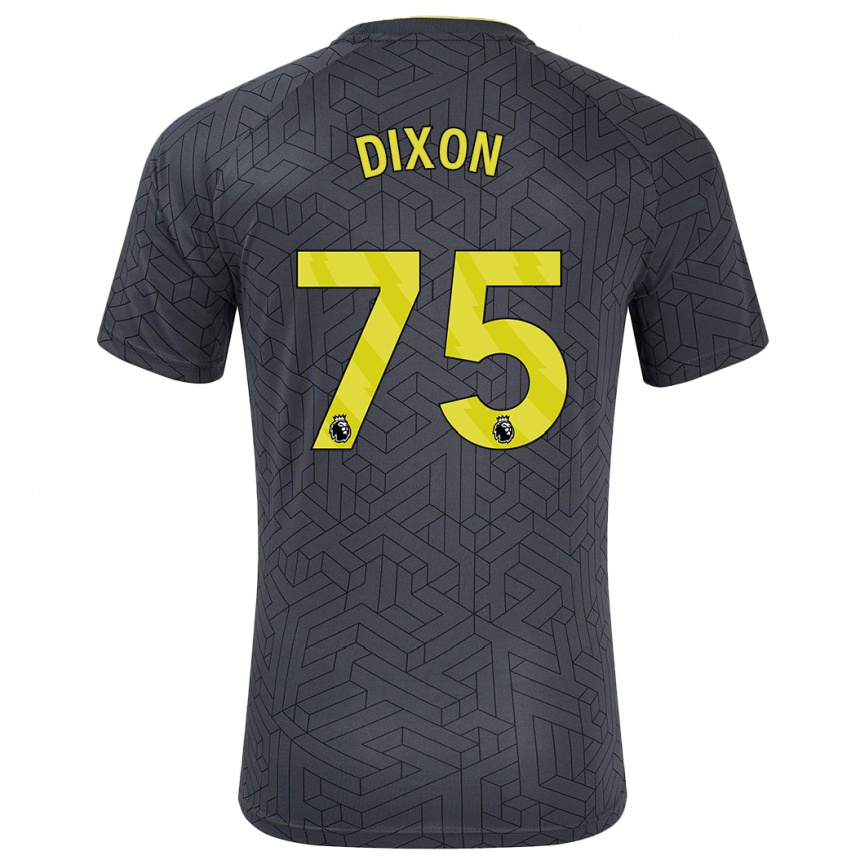 Kids Football Roman Dixon #75 Black Yellow Away Jersey 2024/25 T-Shirt Nz