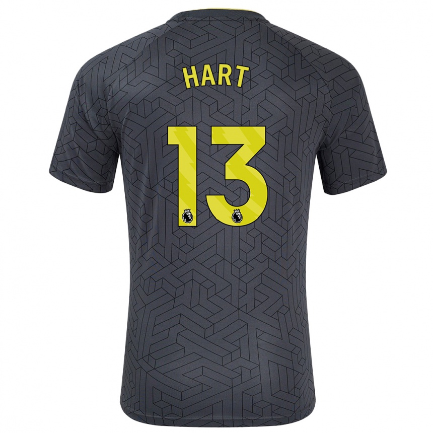 Kids Football Libby Hart #13 Black Yellow Away Jersey 2024/25 T-Shirt Nz