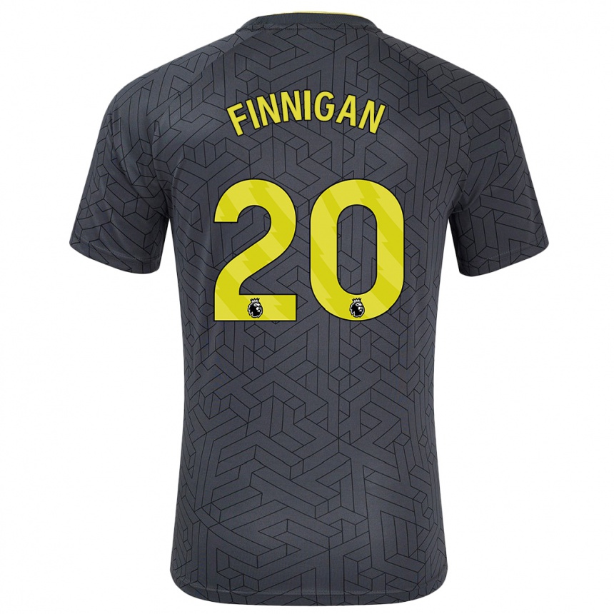 Kids Football Megan Finnigan #20 Black Yellow Away Jersey 2024/25 T-Shirt Nz