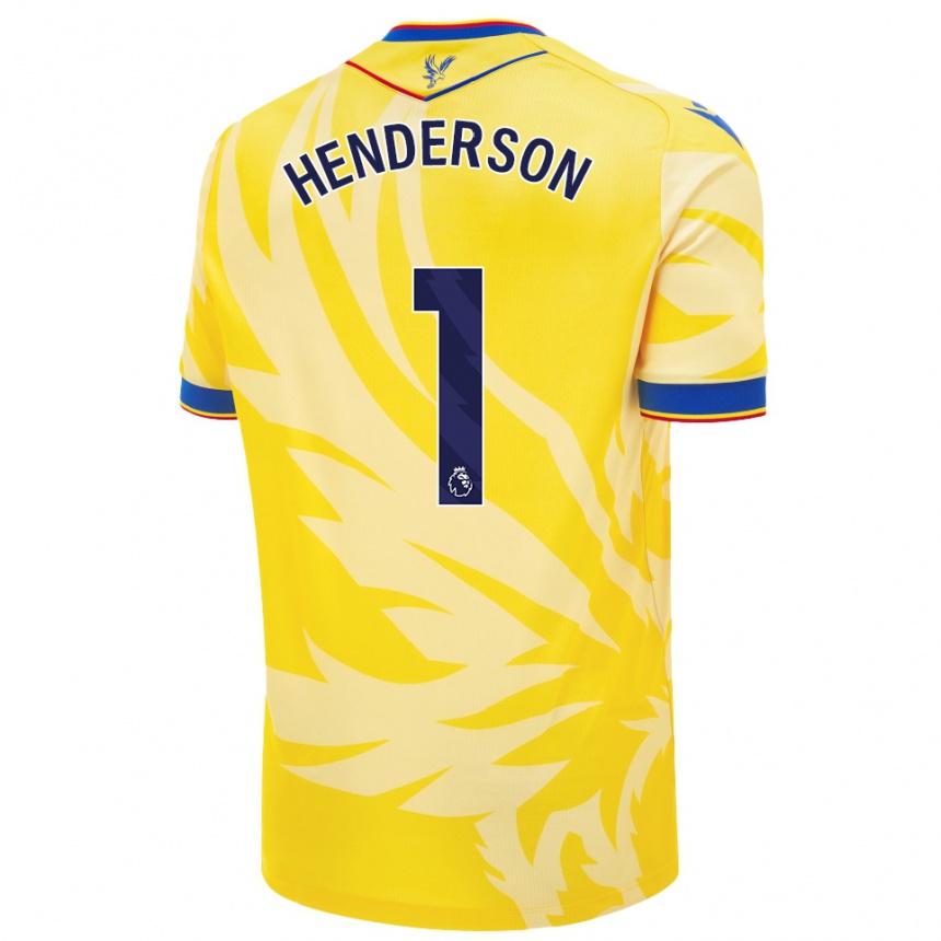 Kids Football Dean Henderson #1 Yellow Away Jersey 2024/25 T-Shirt Nz