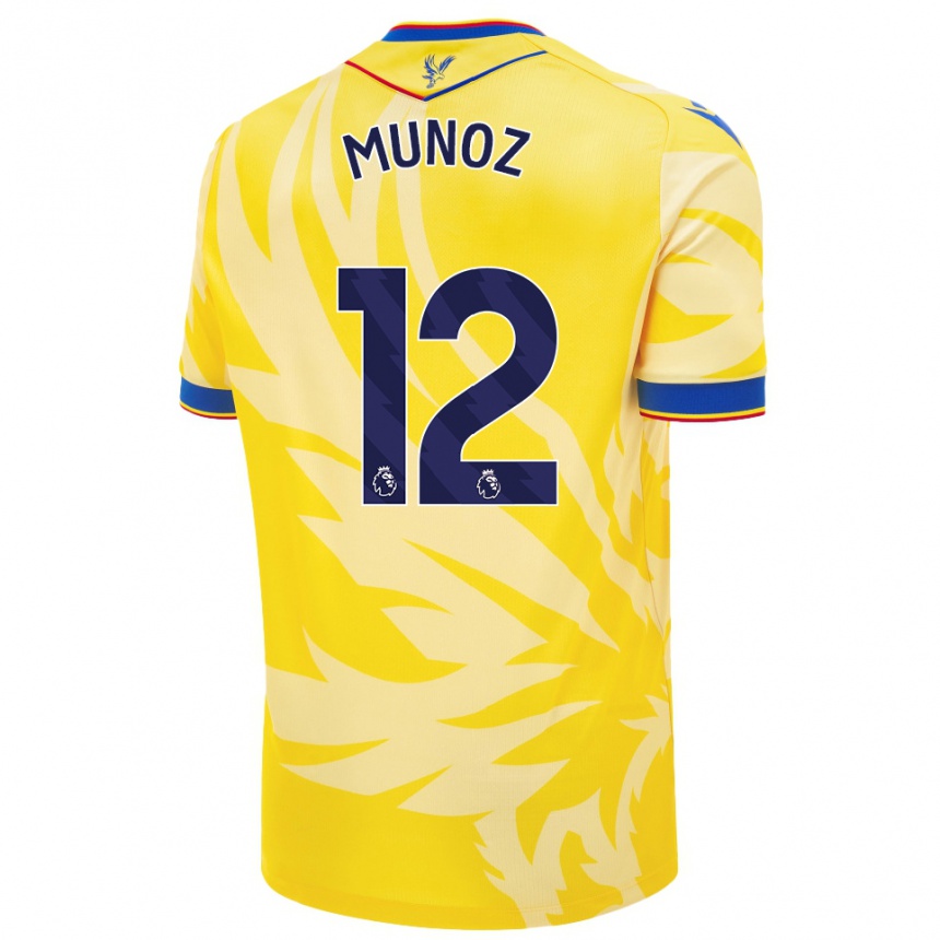 Kids Football Daniel Muñoz #12 Yellow Away Jersey 2024/25 T-Shirt Nz