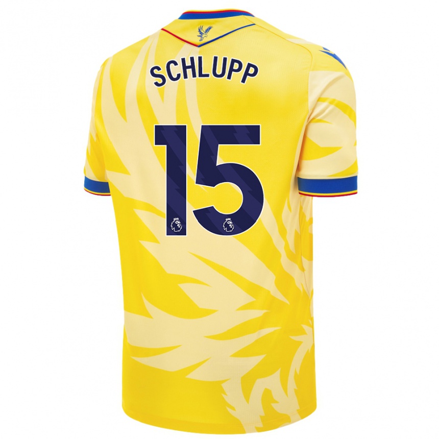 Kids Football Jeffrey Schlupp #15 Yellow Away Jersey 2024/25 T-Shirt Nz