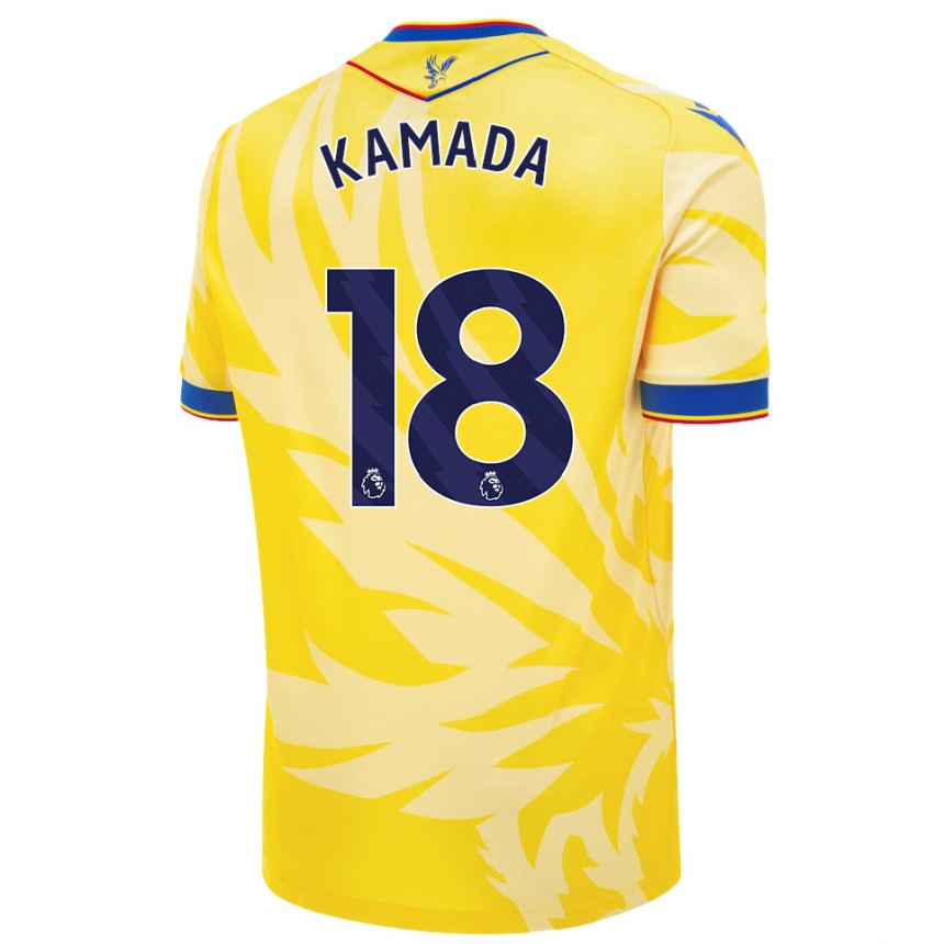 Kids Football Daichi Kamada #18 Yellow Away Jersey 2024/25 T-Shirt Nz