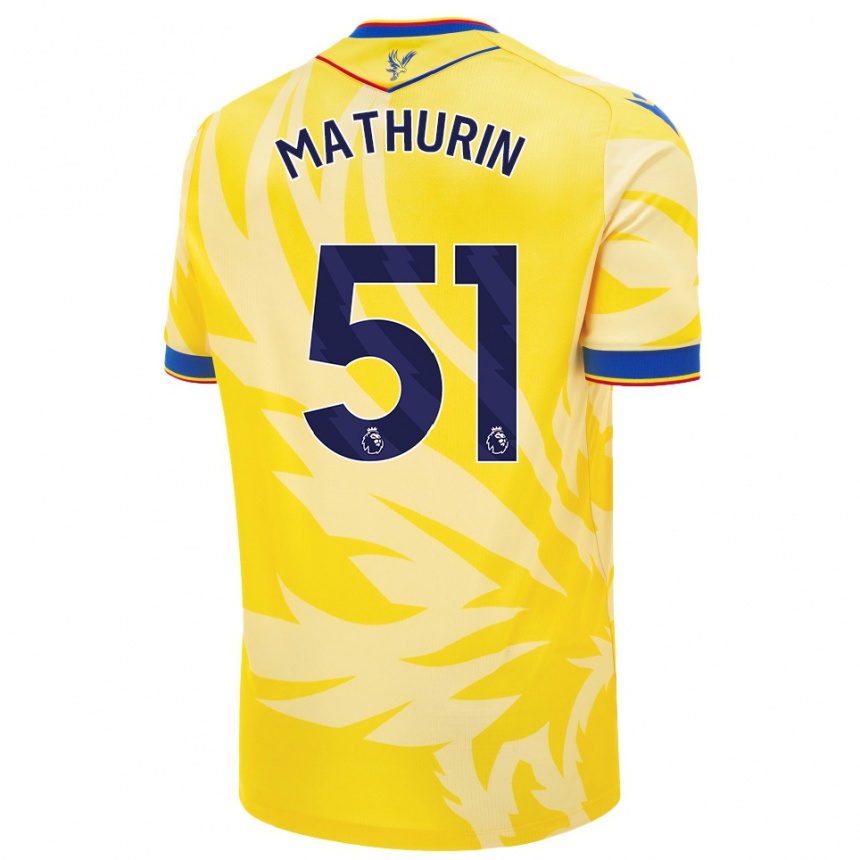 Kids Football Roshaun Mathurin #51 Yellow Away Jersey 2024/25 T-Shirt Nz