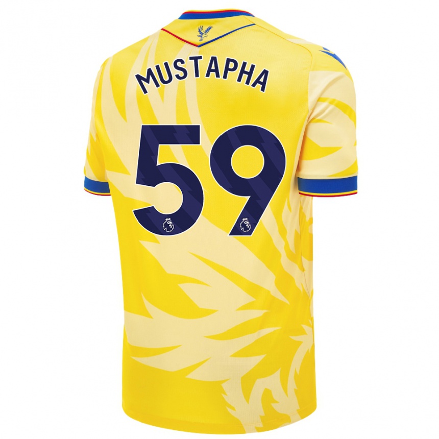 Kids Football Hindolo Mustapha #59 Yellow Away Jersey 2024/25 T-Shirt Nz