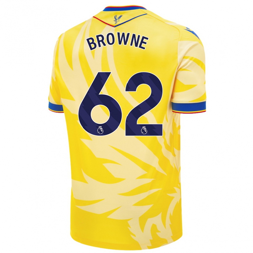 Kids Football Luke Browne #62 Yellow Away Jersey 2024/25 T-Shirt Nz