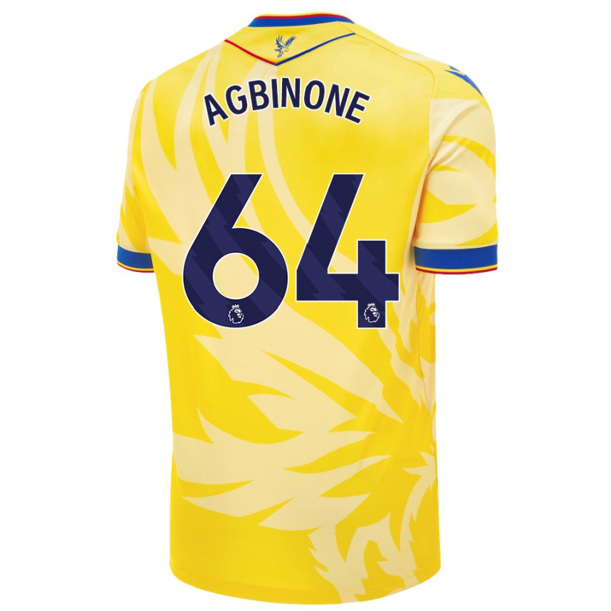 Kids Football Asher Agbinone #64 Yellow Away Jersey 2024/25 T-Shirt Nz