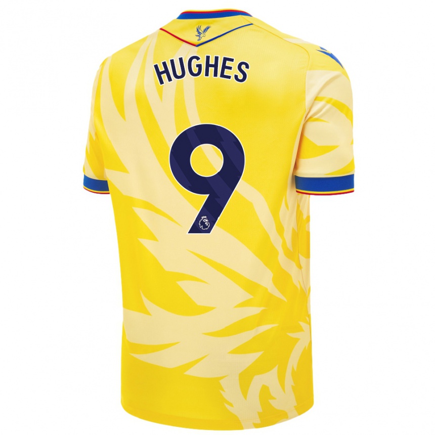 Kids Football Elise Hughes #9 Yellow Away Jersey 2024/25 T-Shirt Nz