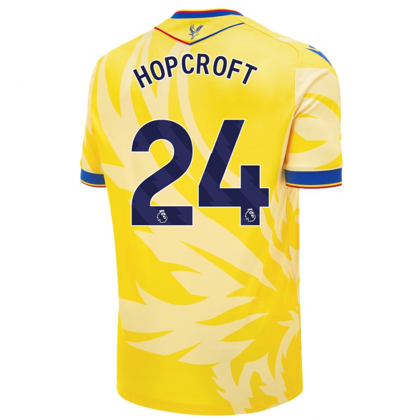 Kids Football Shanade Hopcroft #24 Yellow Away Jersey 2024/25 T-Shirt Nz