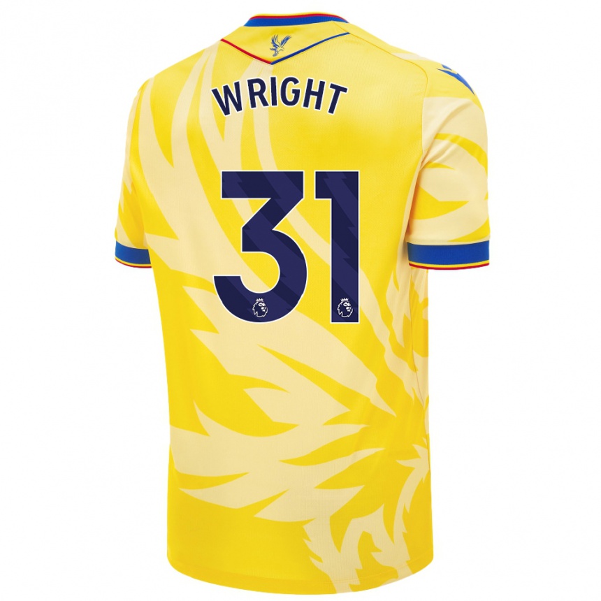 Kids Football Annis-Clara Wright #31 Yellow Away Jersey 2024/25 T-Shirt Nz