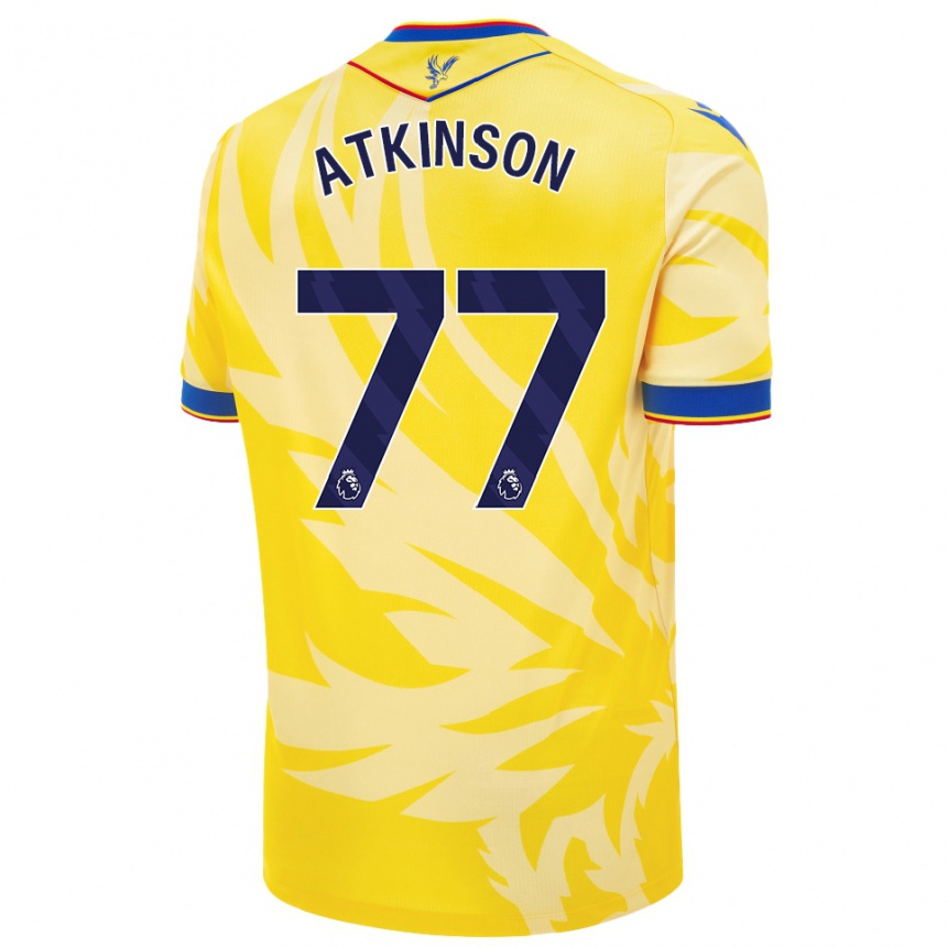 Kids Football Isibeal Atkinson #77 Yellow Away Jersey 2024/25 T-Shirt Nz