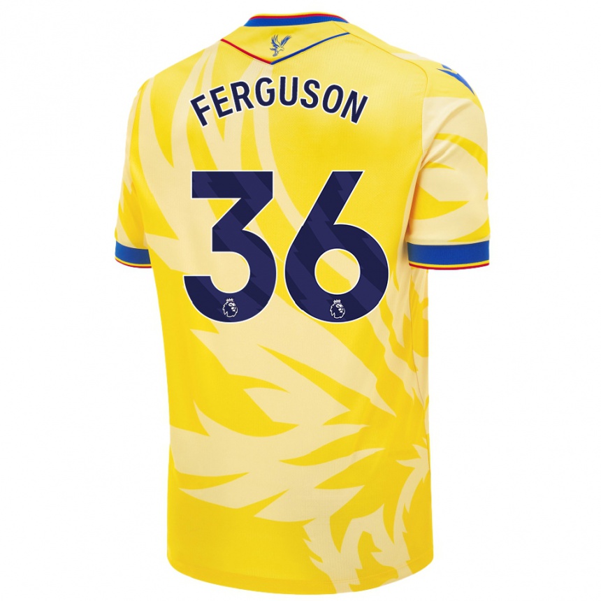 Kids Football Nathan Ferguson #36 Yellow Away Jersey 2024/25 T-Shirt Nz