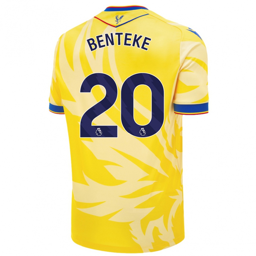 Kids Football Christian Benteke #20 Yellow Away Jersey 2024/25 T-Shirt Nz