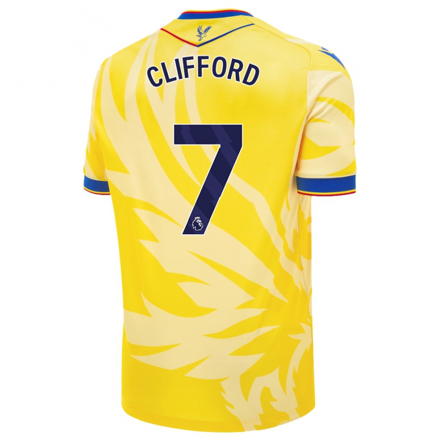 Kids Football Charley Clifford #7 Yellow Away Jersey 2024/25 T-Shirt Nz