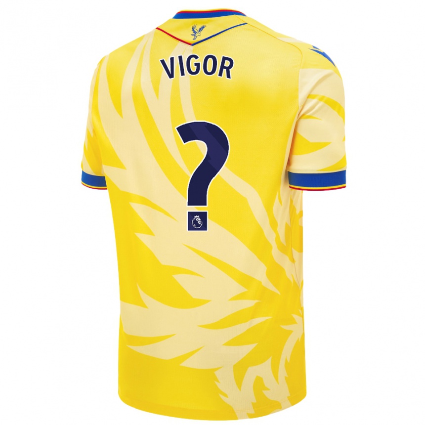 Kids Football Matthew Vigor #0 Yellow Away Jersey 2024/25 T-Shirt Nz