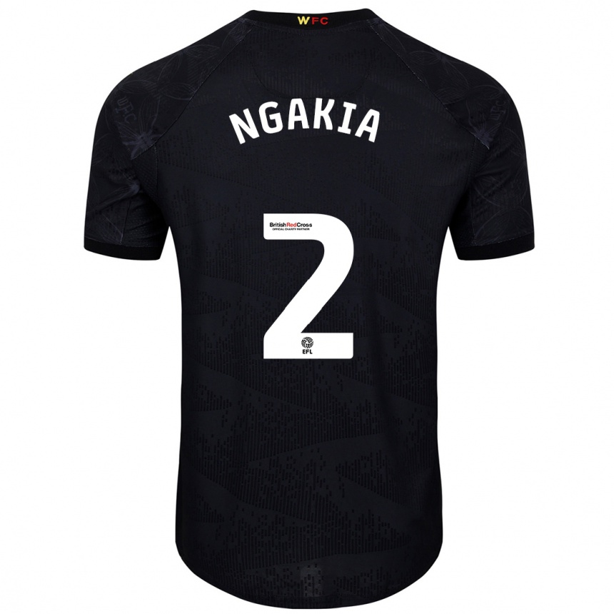 Kids Football Jeremy Ngakia #2 Black White Away Jersey 2024/25 T-Shirt Nz