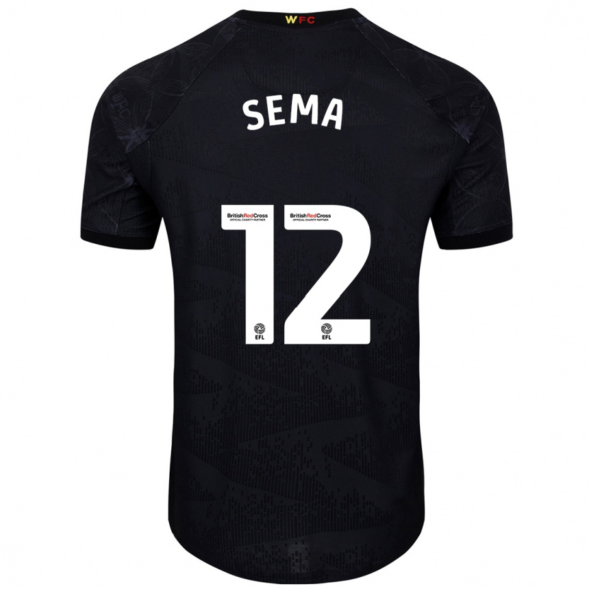 Kids Football Ken Sema #12 Black White Away Jersey 2024/25 T-Shirt Nz