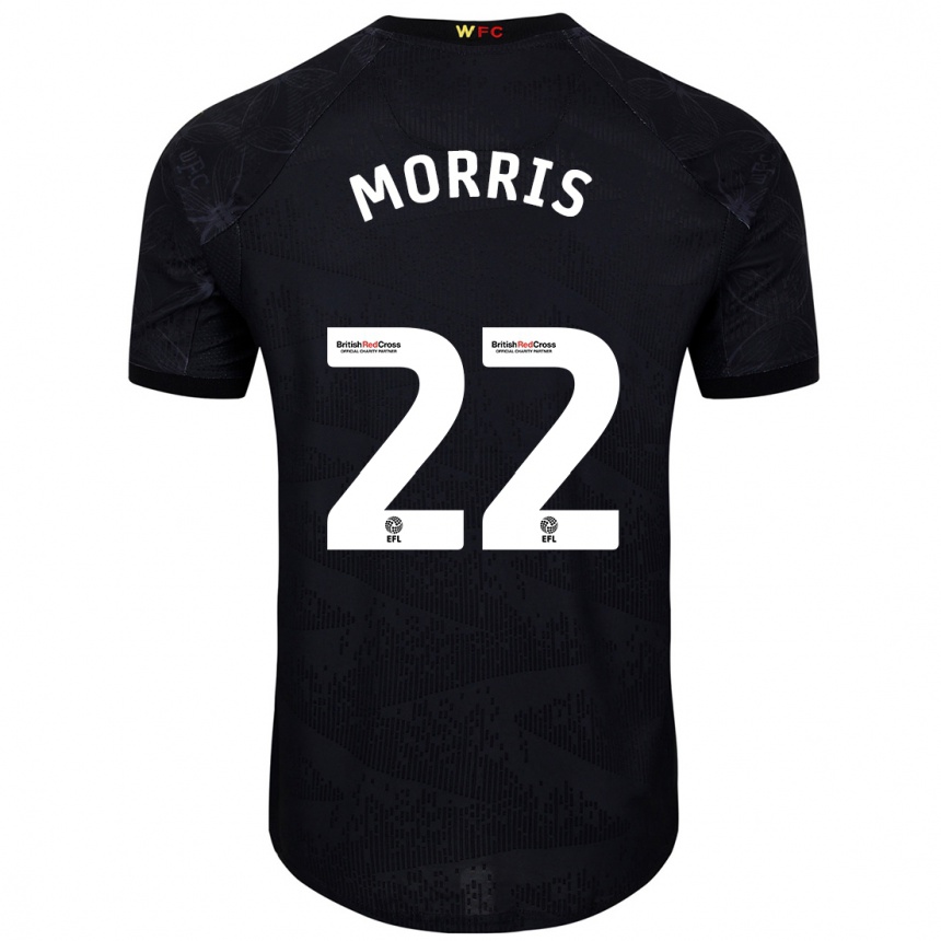 Kids Football James Morris #22 Black White Away Jersey 2024/25 T-Shirt Nz