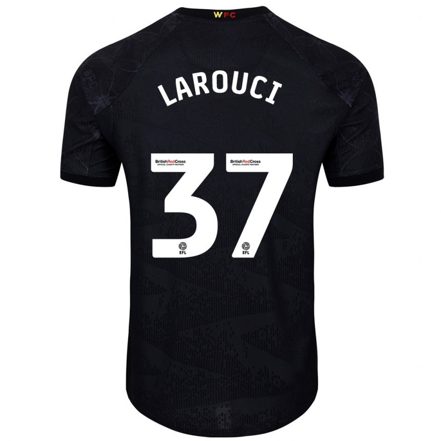 Kids Football Yasser Larouci #37 Black White Away Jersey 2024/25 T-Shirt Nz