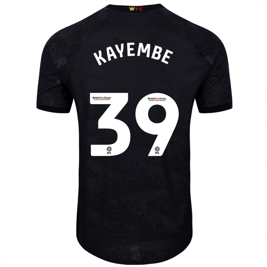 Kids Football Edo Kayembe #39 Black White Away Jersey 2024/25 T-Shirt Nz