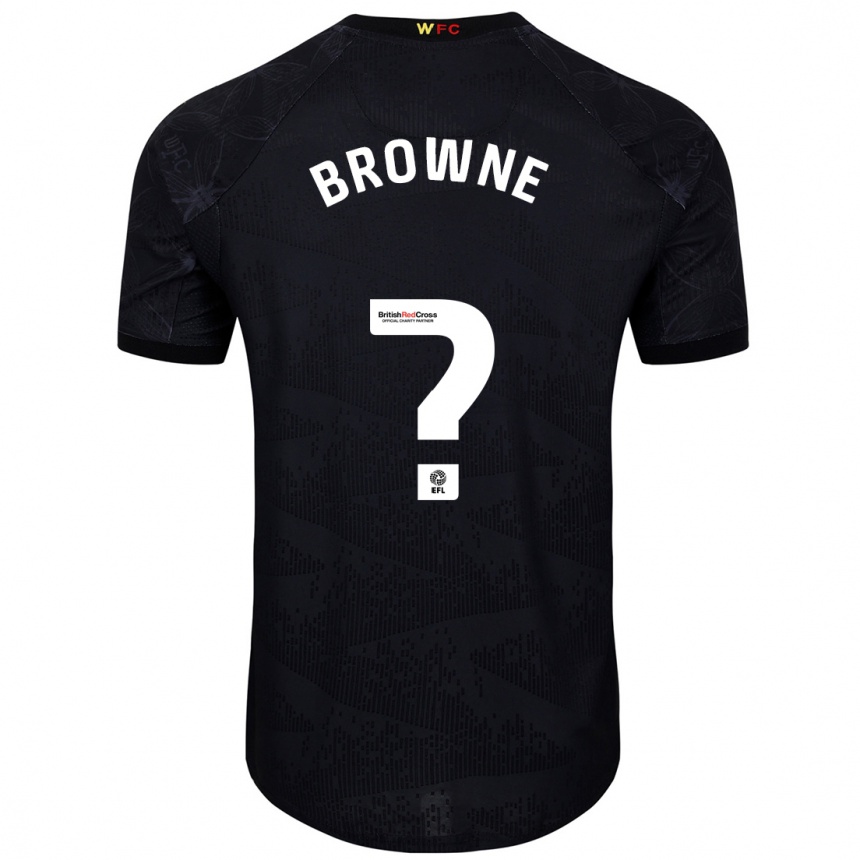 Kids Football Roraigh Browne #0 Black White Away Jersey 2024/25 T-Shirt Nz