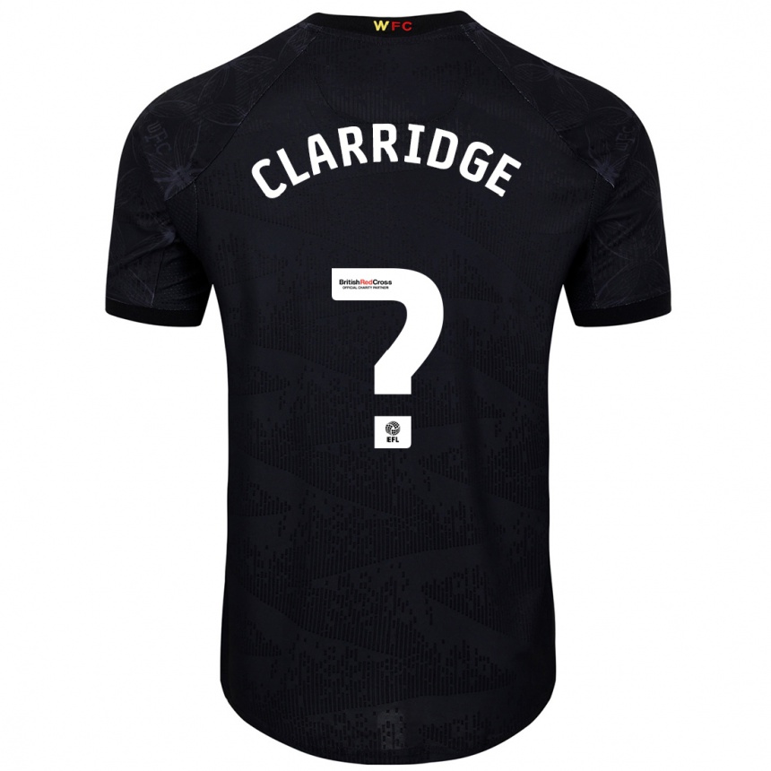 Kids Football James Clarridge #0 Black White Away Jersey 2024/25 T-Shirt Nz