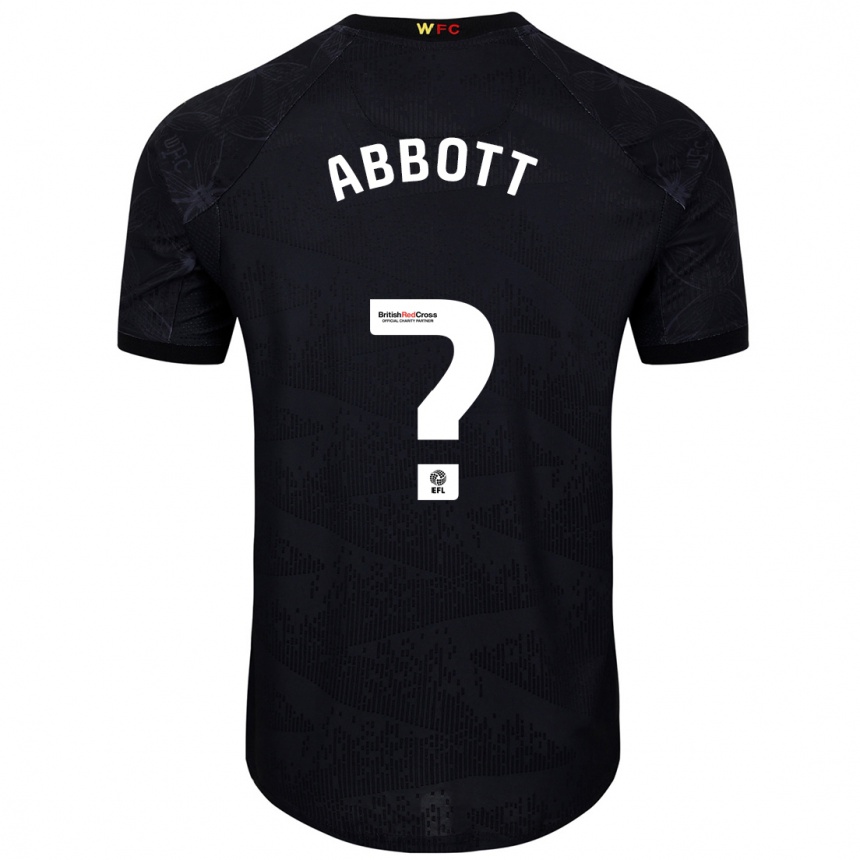 Kids Football George Abbott #0 Black White Away Jersey 2024/25 T-Shirt Nz