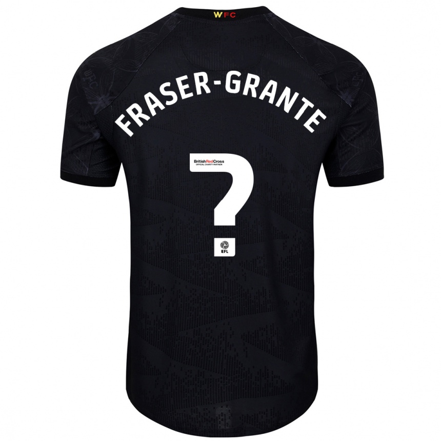 Kids Football Zak Fraser-Grante #0 Black White Away Jersey 2024/25 T-Shirt Nz