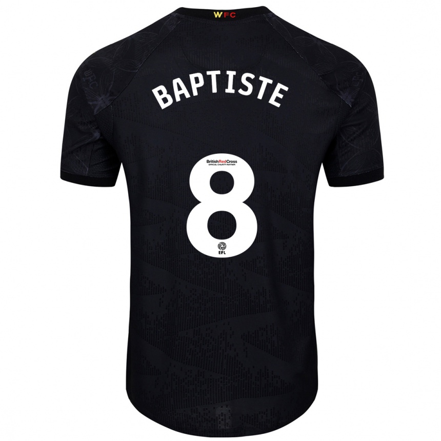 Kids Football Bianca Baptiste #8 Black White Away Jersey 2024/25 T-Shirt Nz