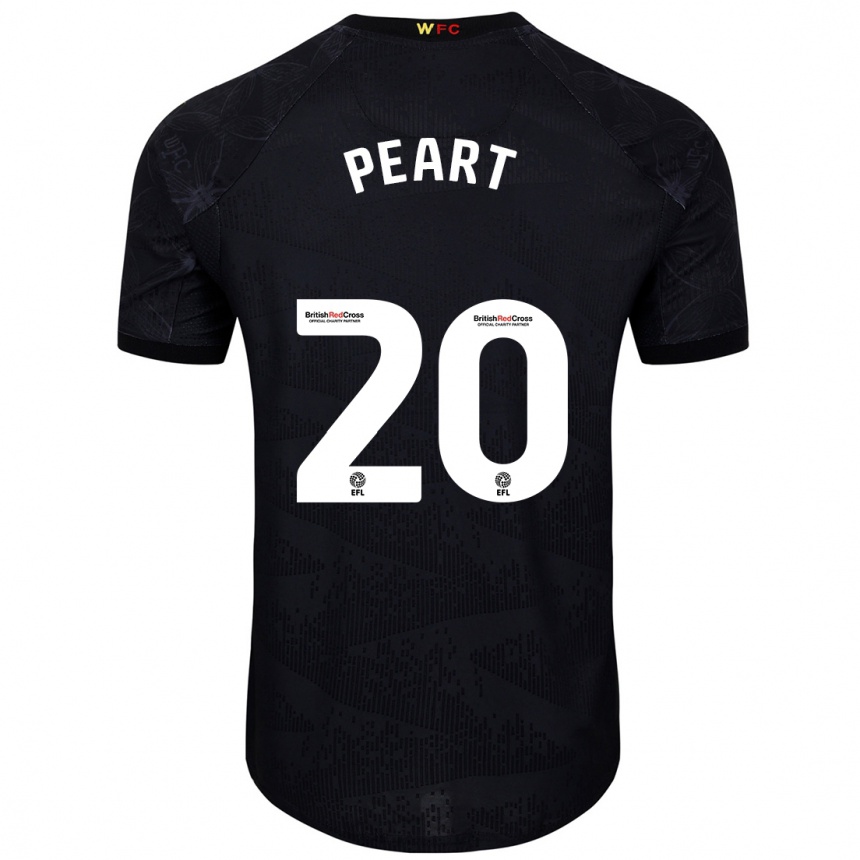 Kids Football Kalani Peart #20 Black White Away Jersey 2024/25 T-Shirt Nz