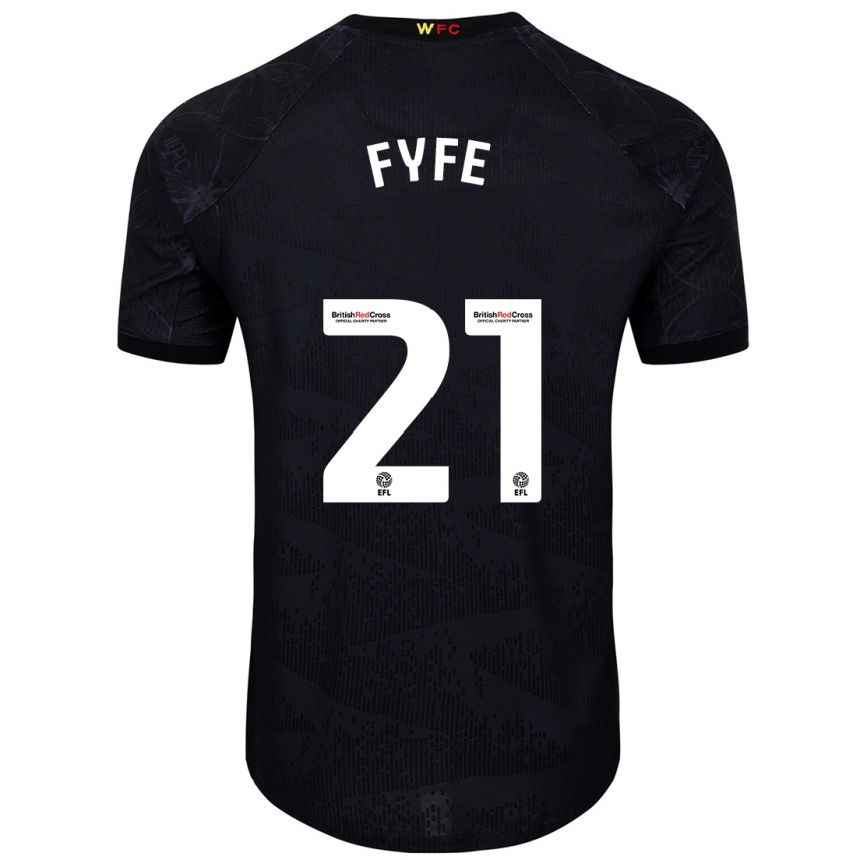 Kids Football Flo Fyfe #21 Black White Away Jersey 2024/25 T-Shirt Nz