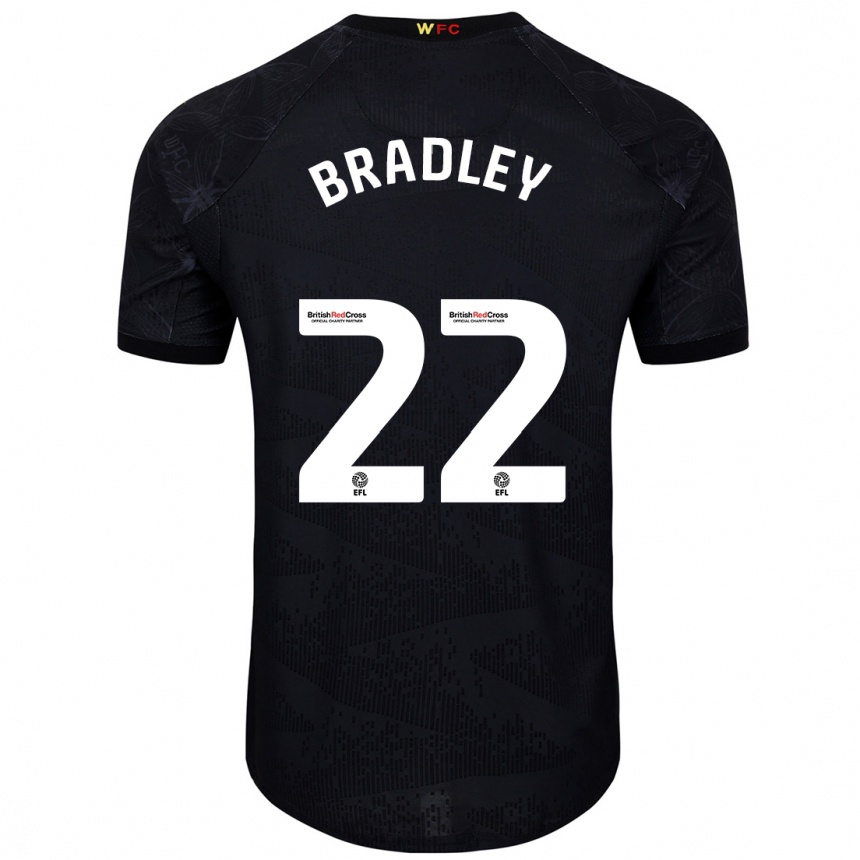 Kids Football Jade Bradley #22 Black White Away Jersey 2024/25 T-Shirt Nz