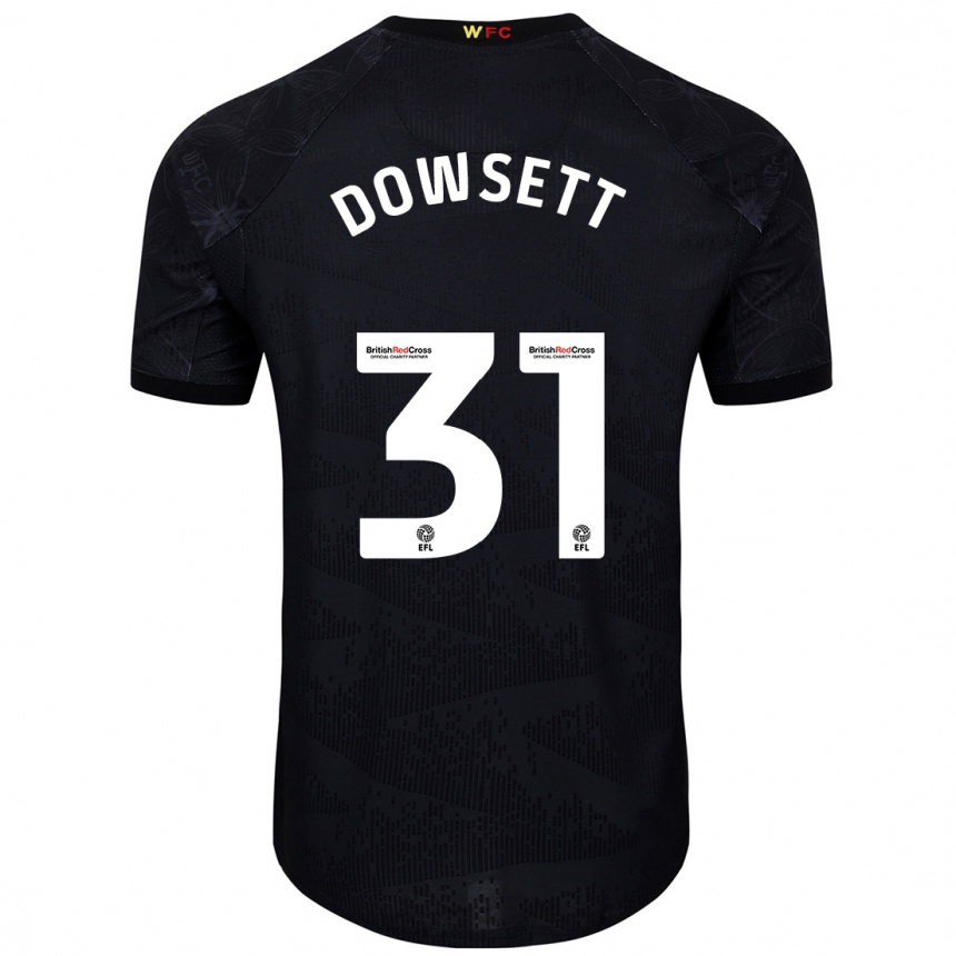 Kids Football Rebekah Dowsett #31 Black White Away Jersey 2024/25 T-Shirt Nz