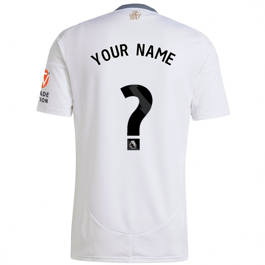 Kids Football Your Name #0 White Away Jersey 2024/25 T-Shirt Nz