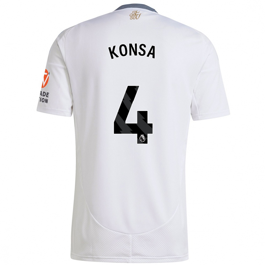 Kids Football Ezri Konsa #4 White Away Jersey 2024/25 T-Shirt Nz