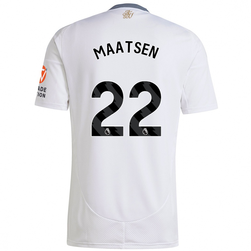 Kids Football Ian Maatsen #22 White Away Jersey 2024/25 T-Shirt Nz