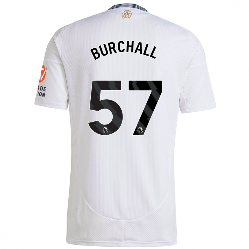 Kids Football Ajani Burchall #57 White Away Jersey 2024/25 T-Shirt Nz