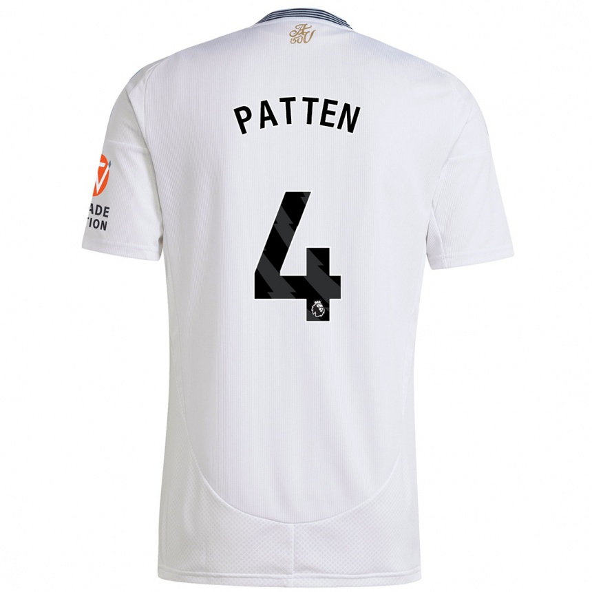 Kids Football Anna Patten #4 White Away Jersey 2024/25 T-Shirt Nz