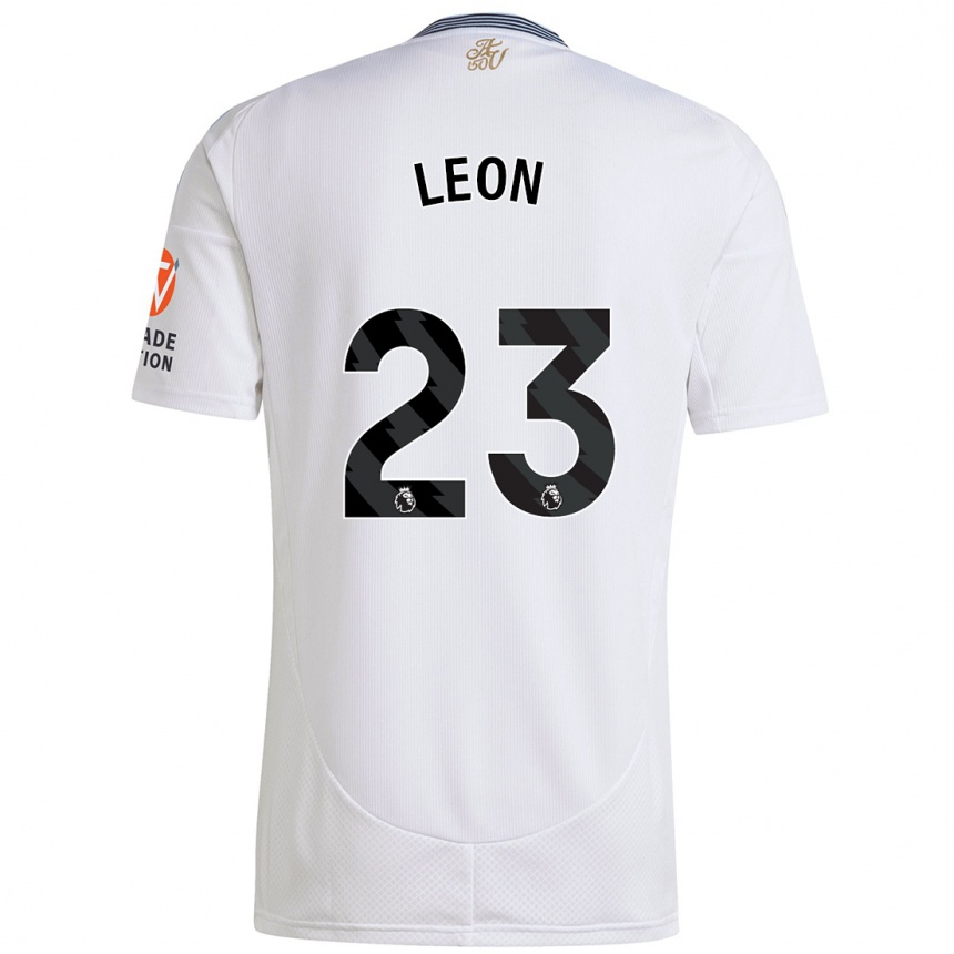 Kids Football Adriana Leon #23 White Away Jersey 2024/25 T-Shirt Nz