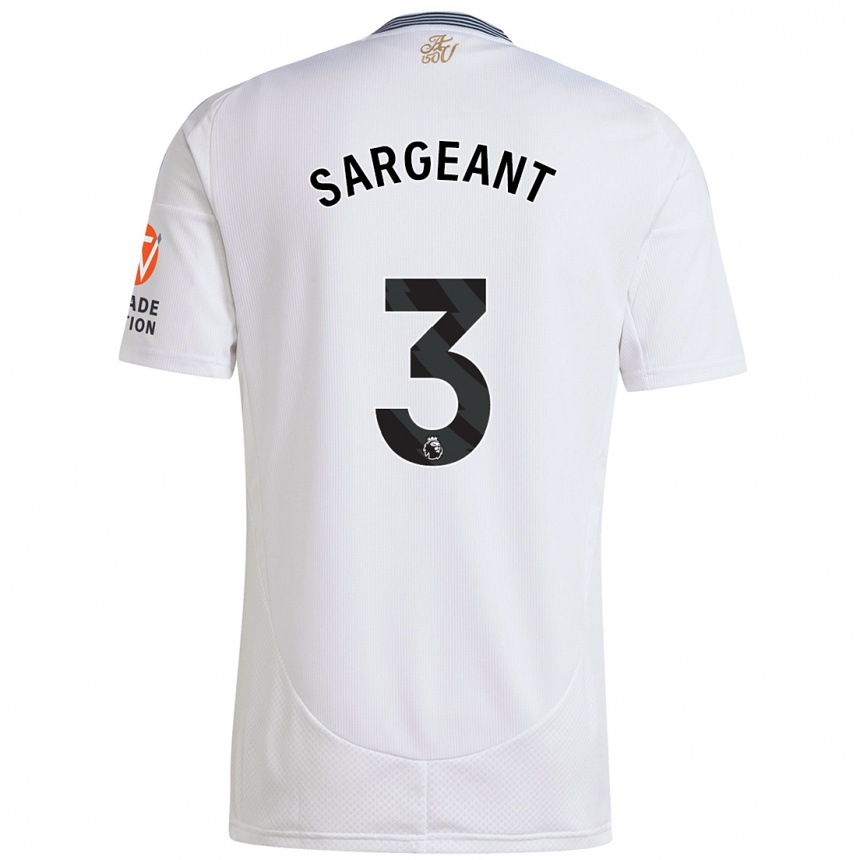 Kids Football Meaghan Sargeant #3 White Away Jersey 2024/25 T-Shirt Nz