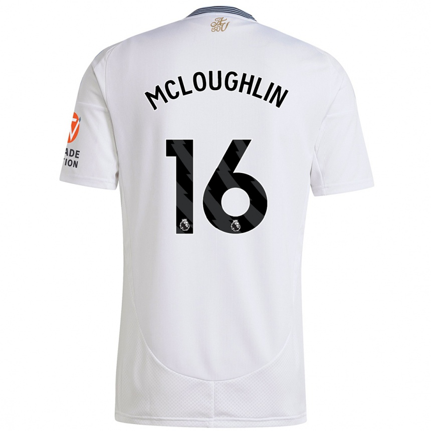 Kids Football Olivia Mcloughlin #16 White Away Jersey 2024/25 T-Shirt Nz