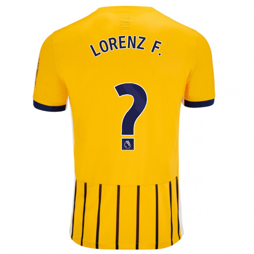 Kids Football Lorenz Ferdinand #0 Gold Blue Pinstripes Away Jersey 2024/25 T-Shirt Nz