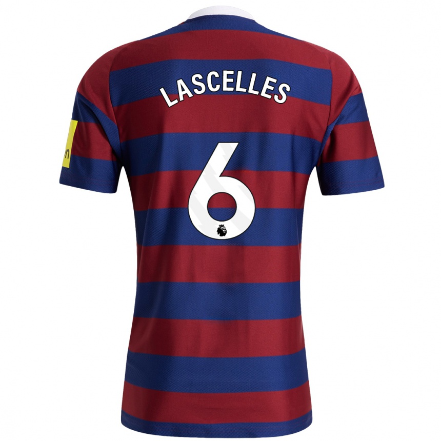 Kids Football Jamaal Lascelles #6 Burgundy Navy Blue Away Jersey 2024/25 T-Shirt Nz