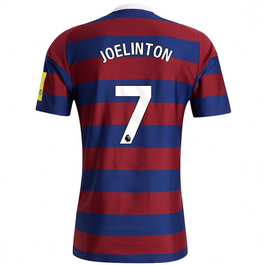 Kids Football Joelinton #7 Burgundy Navy Blue Away Jersey 2024/25 T-Shirt Nz