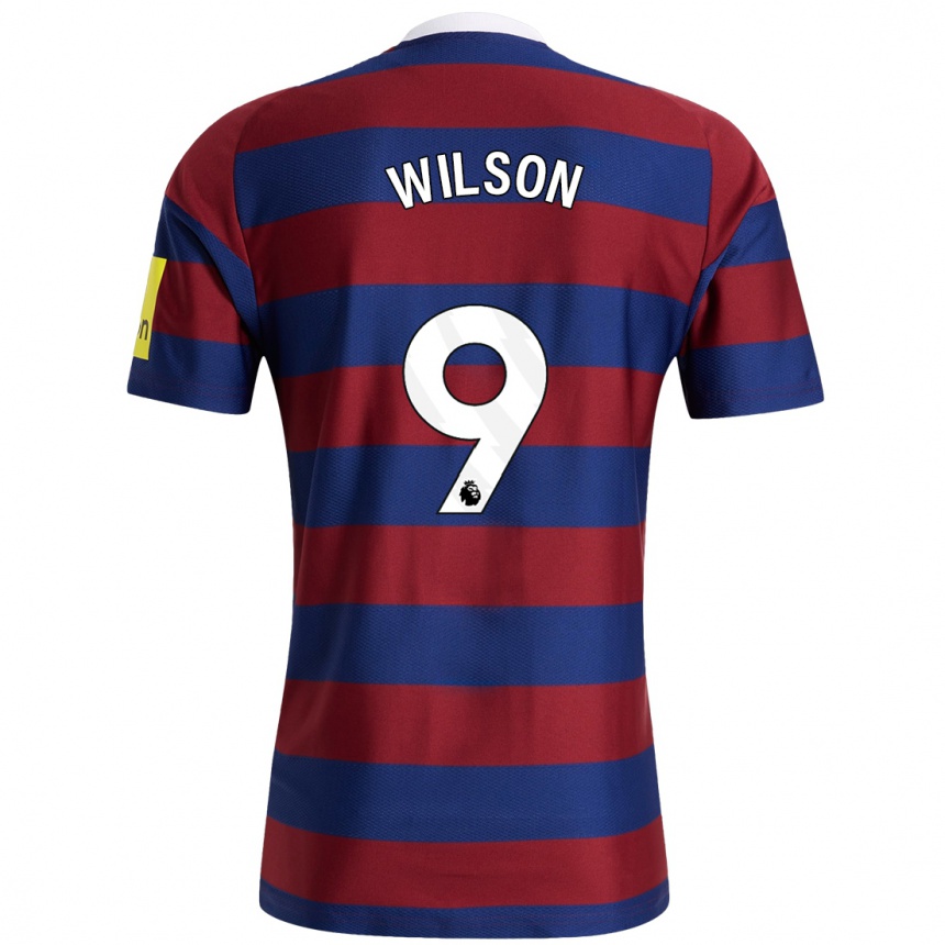 Kids Football Callum Wilson #9 Burgundy Navy Blue Away Jersey 2024/25 T-Shirt Nz